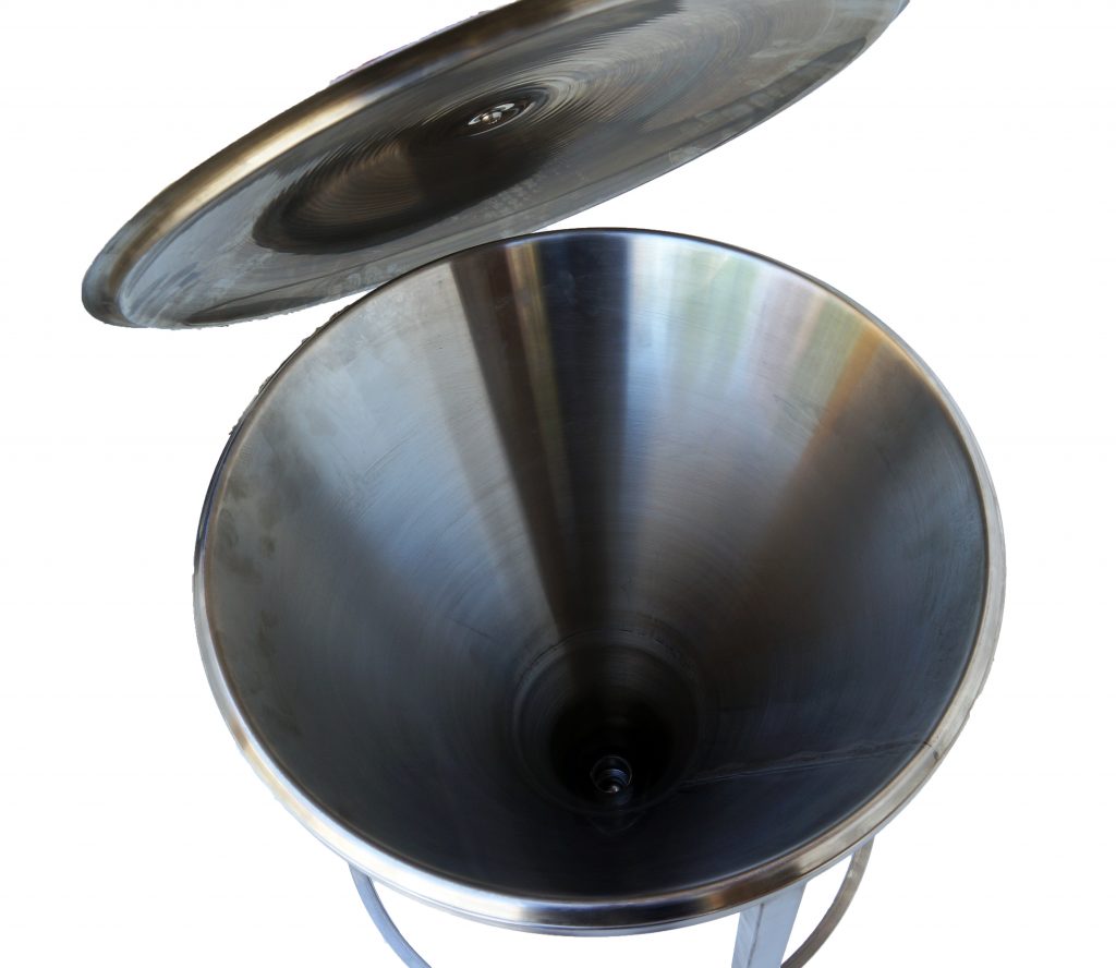Intérieur cône de filtration inox avec filtre conique en papier et couvercle