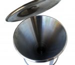 Intérieur cône de filtration inox avec filtre conique en papier et couvercle
