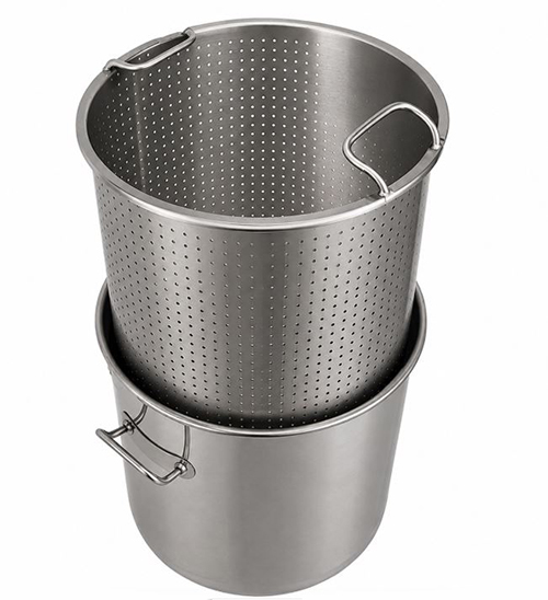CUVES INOX + PANIER PERFORE - 40 à 200 L - fond gaz